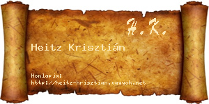 Heitz Krisztián névjegykártya